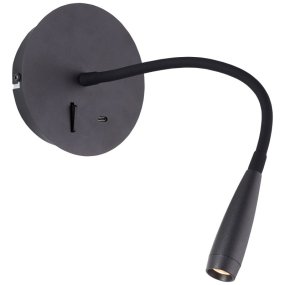 Jutta Svart läslampa från Brilliant - Med 170 lumen och varmvit ljusf&auml;rg &auml;r den perfekt som l&auml;sbelysning eller f&ouml;r en mysig atmosf&auml;r.