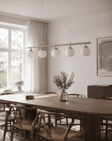 Globi 5 120cm Nickel/vit taklampa från Nordic Lighting - Globi 5 blir ett dekorativt blickf&aring;ng som passar lika bra i moderna hem som i mer klassiska milj&ouml;er.