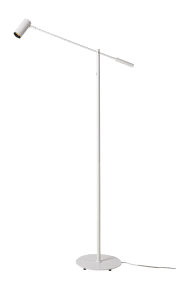 Concord Vit golvlampa från Aneta Lighting - Concord &auml;r en stilren och praktisk bl&auml;ndfri golvlampa i mattlackerad metall som passar utm&auml;rkt vid l&auml;sning eller handarbete.