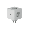 Square 2 Socket extender with 30W Dual USBC Grå från Avolt - Uttagsförlängare från Avolt med en stilren design med en kub i återvunnen plast och en magnetplatta i botten för att kunna hängas upp på väggen.