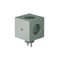 Square 2 Socket extender with 30W Dual USBC Grön från Avolt - Uttagsförlängare från Avolt med en stilren design med en kub i återvunnen plast och en magnetplatta i botten för att kunna hängas upp på väggen.