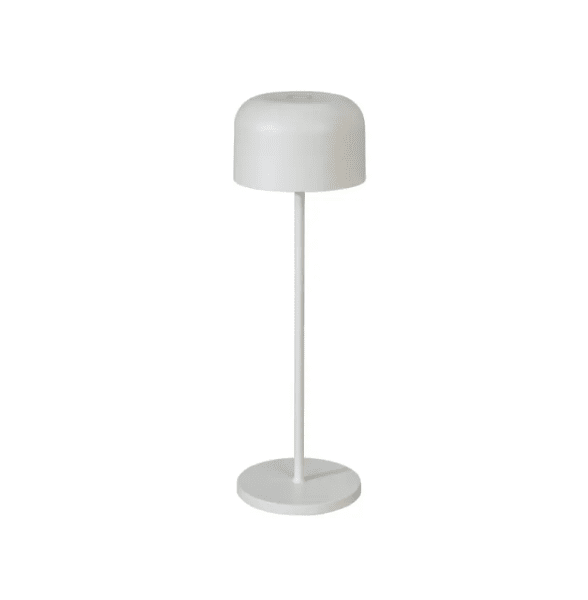 Lille 36cm Vit portabel från Konstsmide - Lille &auml;r en stilren uppladdningsbar bordslampa av aluminium f&ouml;r utomhusbruk.
