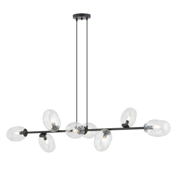 Pandora 140cm Transparent taklampa från Emibig Lighting - Den moderna designen k&auml;nnetecknas av unikt formade sk&auml;rmar &ndash; eleganta och str&ouml;mlinjeformade &ndash; som tillf&ouml;r rummet b&aring;de charm och personlighet.
