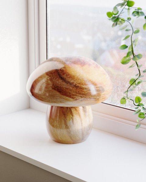 Mira Mushroom 30cm Natur bordslampa från By Rydéns - Lampan &auml;r inte bara en funktionell ljusk&auml;lla utan ocks&aring; en konstn&auml;rlig detalj som lyfter fram din inredning med sin naturinspirerade design och handgjorda kvalitet.