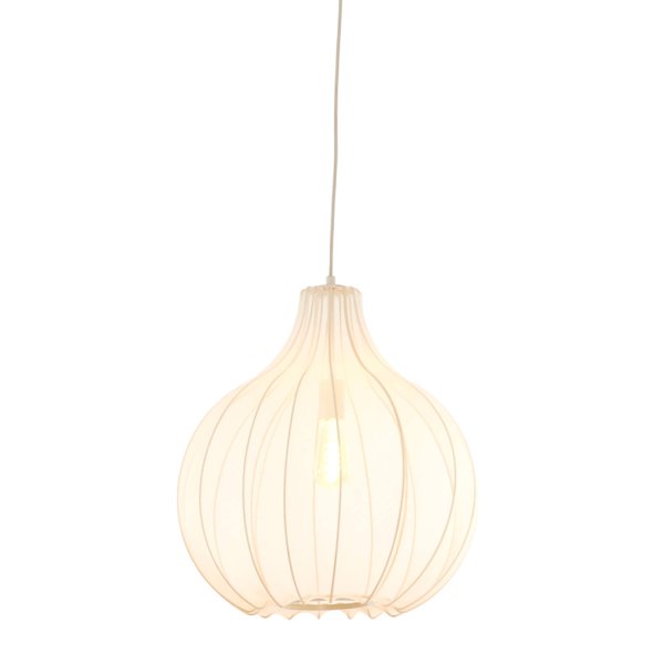 Elati Ø50 Sand taklampa från Light & Living - Elati &auml;r en stilfull takpendel i sandf&auml;rgad ton, d&auml;r den unika sk&auml;rmen i meshtyg skapar ett mjukt och behagligt ljus.