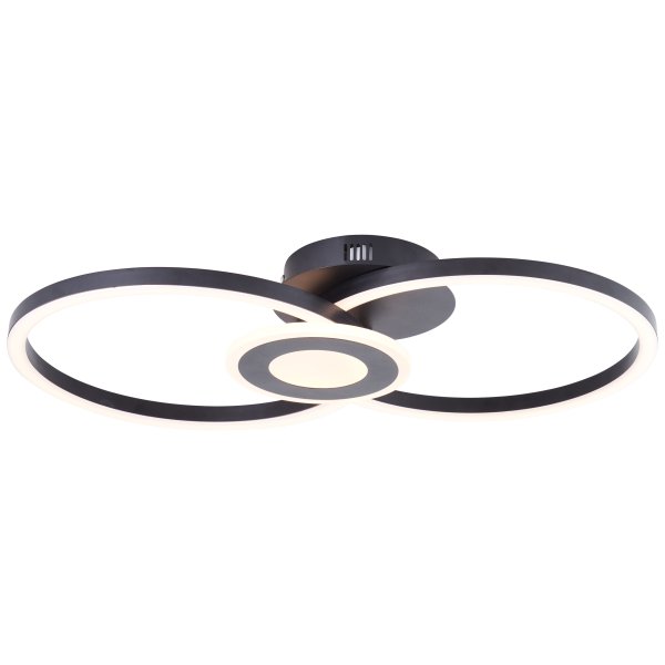 Bray 52cm Svart plafond från Brilliant - Taklampan Bray skapar ett inbjudande ljus, perfekt f&ouml;r b&aring;de vardagsrum och hall.