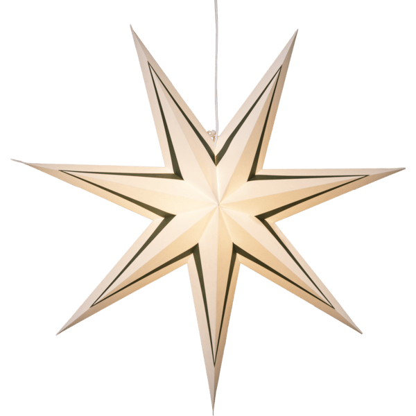 Star Trading - Stripe Ø77 - Adventsstjärna - Vit/grön | Julbelysning - Adventsstjärnor | Lampspecialisterna