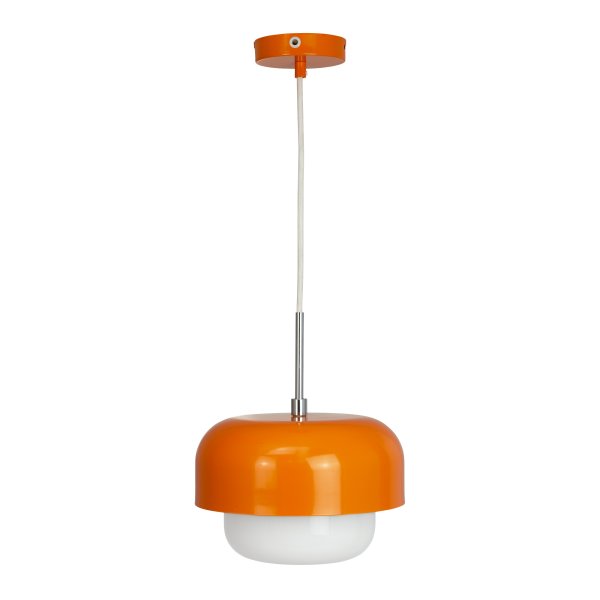 Haipot Ø23 Orange taklampa från Dyberg Larsen - Haipot D23 pendellampa i orange kan anv&auml;ndas som en enskild lampa eller h&auml;ngas i grupp, exempelvis &ouml;ver k&ouml;ksbordet, matbordet eller d&auml;rhemma d&auml;r du vill ha en designpunkt av ljus.