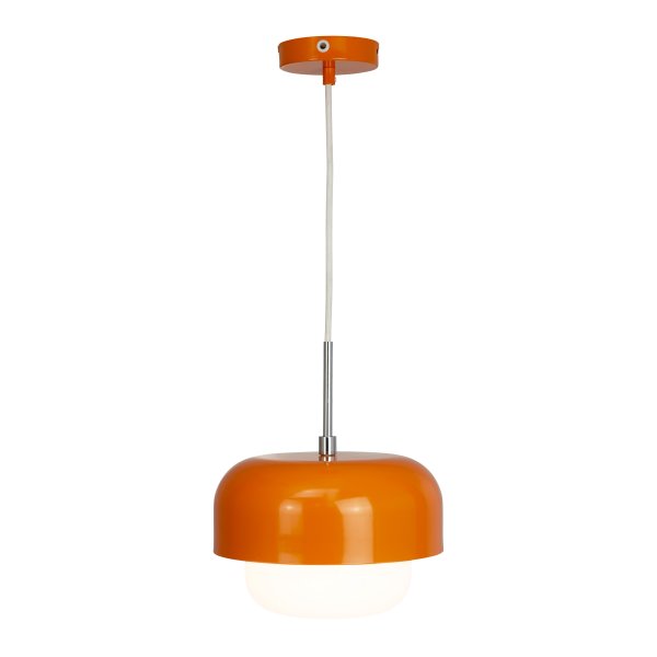 Haipot Ø23 Orange taklampa från Dyberg Larsen - Haipot D23 pendellampa i orange kan anv&auml;ndas som en enskild lampa eller h&auml;ngas i grupp, exempelvis &ouml;ver k&ouml;ksbordet, matbordet eller d&auml;rhemma d&auml;r du vill ha en designpunkt av ljus.