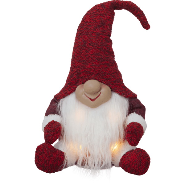 Joylight Tomte Röd från Star Trading - Mysig r&ouml;d jultomte som lyservackert&nbsp; i kroppen med varmvitt sken.