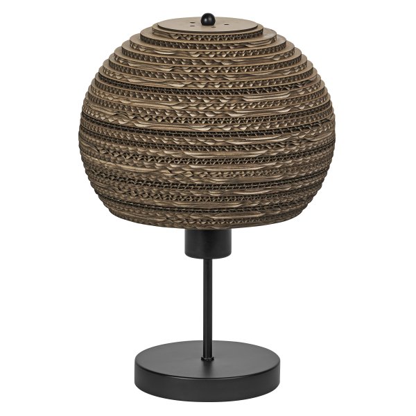 Cardboard Ball 38cm Brun bordslampa från Ledvance - Sk&auml;rmen gjord av flera lager kartong skapar ett vackert ljusspel rummet n&auml;r den &auml;r t&auml;nd och bidrar med en varm och naturlig atmosf&auml;r.