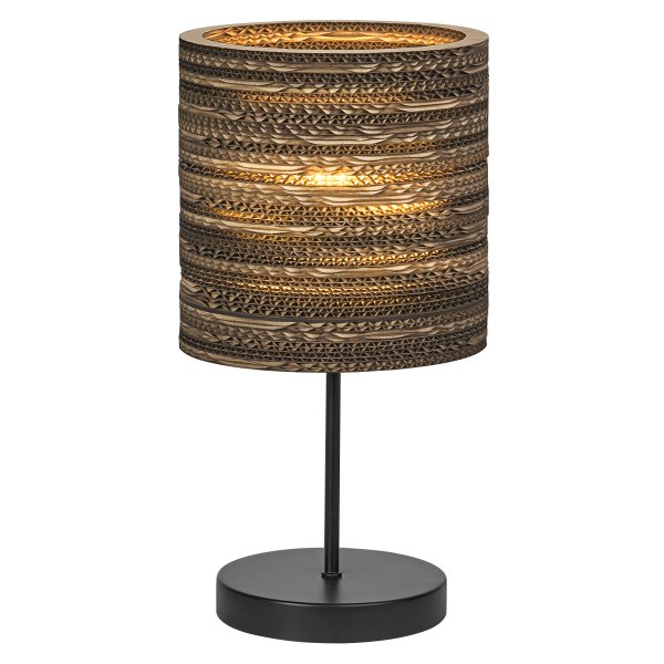Cardboard Cylinder 38cm Brun bordslampa från Ledvance - Sk&auml;rmen gjord av flera lager kartong skapar ett vackert ljusspel rummet n&auml;r den &auml;r t&auml;nd och bidrar med en varm och naturlig atmosf&auml;r.