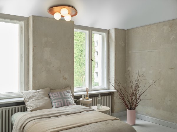 Clay Nest 50cm Brun plafond från Ledvance - Glaskuporna i opal som omfamnar ljusk&auml;llorna skapar ett fint och bl&auml;ndfritt ljus i rummet.