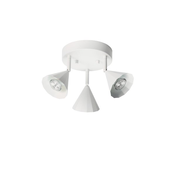 Zoom bild av Rain 3 Vit spotlight från CO Bankeryd - Plafonden sprider ett j&auml;mnt ljus som skapar en behaglig atmosf&auml;r, och dess stilrena form g&ouml;r den till en diskret men elegant detalj i alla typer av inredningar.