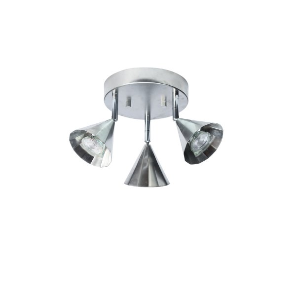 Rain 3 Silver spotlight från CO Bankeryd - Plafonden sprider ett j&auml;mnt ljus som skapar en behaglig atmosf&auml;r, och dess stilrena form g&ouml;r den till en diskret men elegant detalj i alla typer av inredningar.