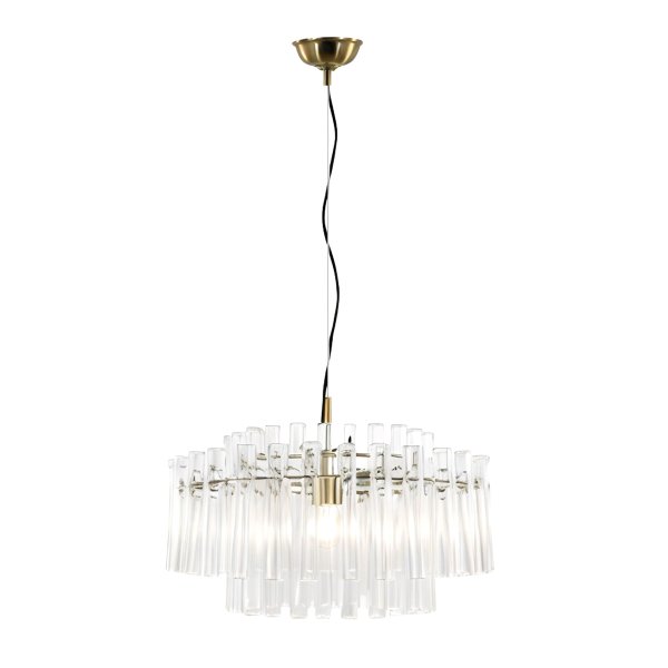 Lancaster Ø54 Mässing/transparent taklampa från Lampan - En lampa som kombinerar elegans och enkelhet p&aring; ett harmoniskt s&auml;tt &ndash; och som lyfter inredningen med sitt subtila sken och tidl&ouml;sa charm.