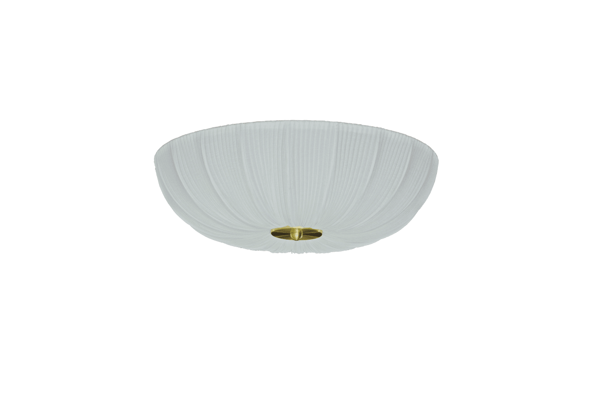 Lady Ø45 Vit plafond från Aneta Lighting - Kombinationen av den ljusa textilen och detaljerna i m&auml;ssing ger lampan ett stilfullt och tidl&ouml;st uttryck.