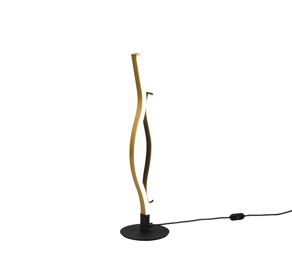 Blaze 48cm Mässing bordslampa från Trio Lighting - Den stilrena kombinationen av matt m&auml;ssing och mattsvart ger Blaze en sofistikerad och tidl&ouml;s look.