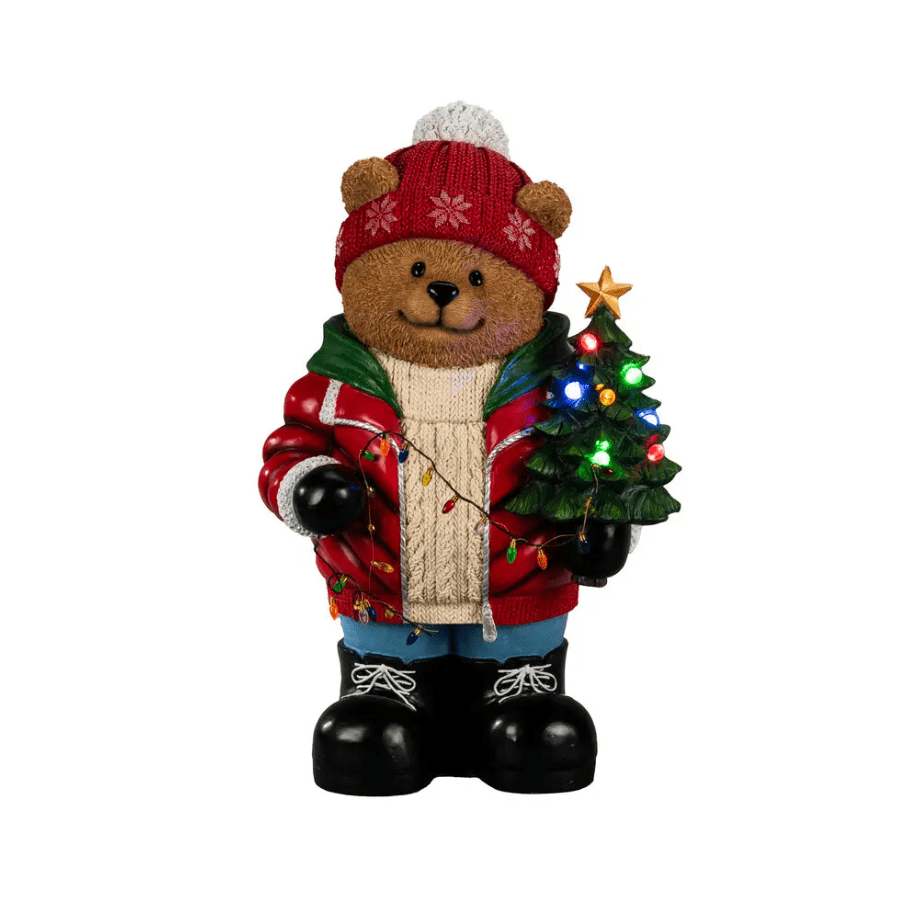Stor Teddybjörn 66cm Flerfärgad från Konstsmide - Sprid julgl&auml;dje med denna charmiga teddybj&ouml;rn i vinterkl&auml;der!