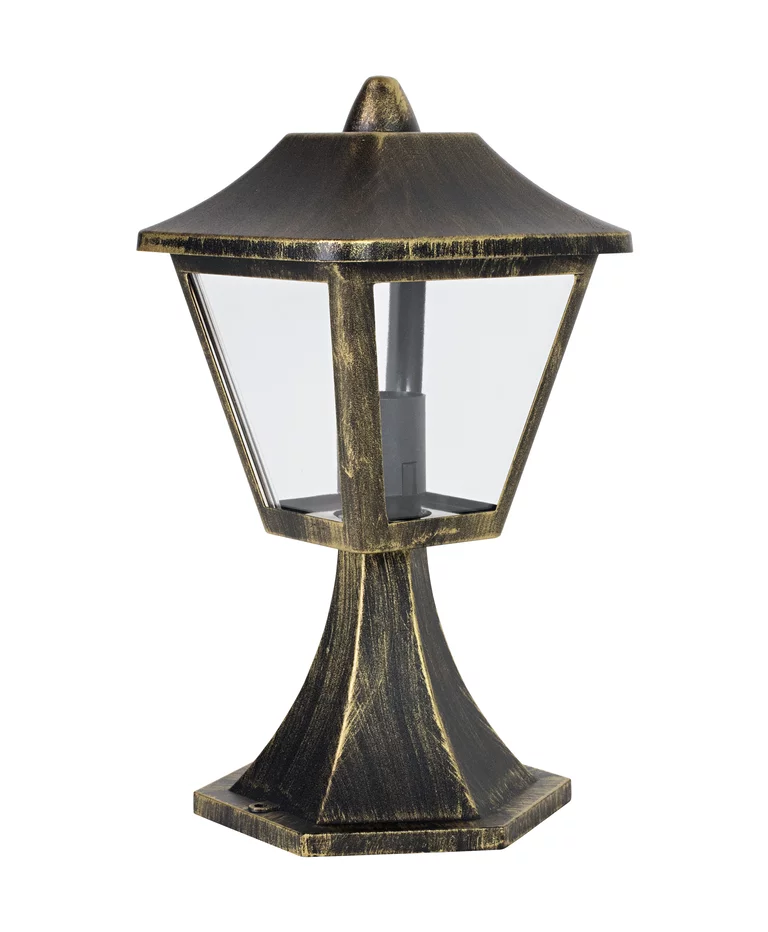 Tradition 32cm Svart/guld från Ledvance - Tillverkad i robust, pressgjuten aluminium och med en klar polykarbonatdiffusor, ger den ett behagligt och tydligt ljus.