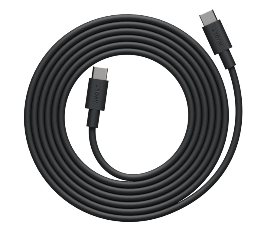 Cable 1 USB C to USB C Charging Cable, 2m Svart från Avolt - Cable 1 USB-C till USB-C fr&aring;n Avolt kombinerar kraftfull laddning med stilren skandinavisk design.