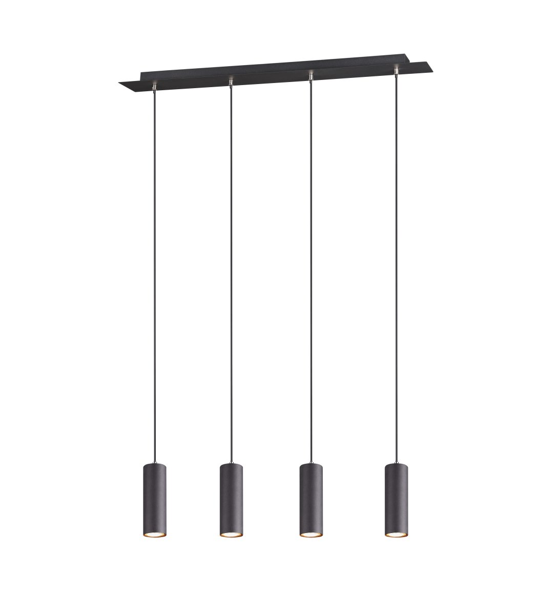 Marley 75cm Svart taklampa från Trio Lighting - Den eleganta mattsvarta finishen skapar en sofistikerad k&auml;nsla och g&ouml;r att lampan sm&auml;lter in i b&aring;de moderna och industriella inredningsstilar.
