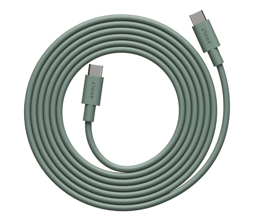 Cable 1 USB C to USB C Charging Cable, 2m Grön från Avolt - Cable 1 USB-C till USB-C fr&aring;n Avolt kombinerar kraftfull laddning med stilren skandinavisk design.