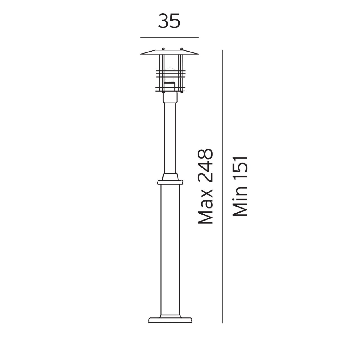 Stockholm 248cm Galvaniserat stål stolpe från Norlys - Detta &auml;r ett utm&auml;rkt val f&ouml;r att skapa en v&auml;lkomnande och upplyst milj&ouml; utomhus.