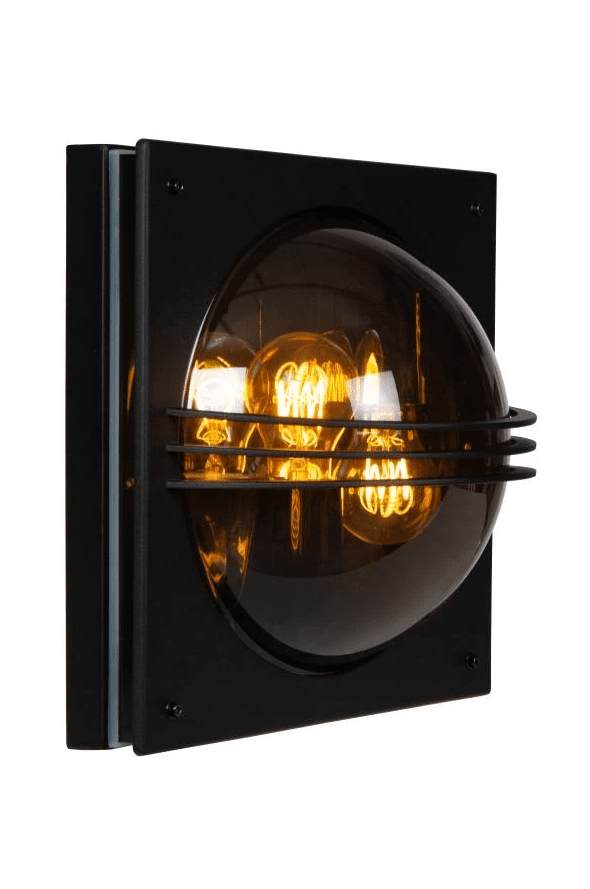 Privas Svart utelampa från Lucide - Privas är en vägglampa med en snygg, rak ståldesign som verkligen sticker ut.