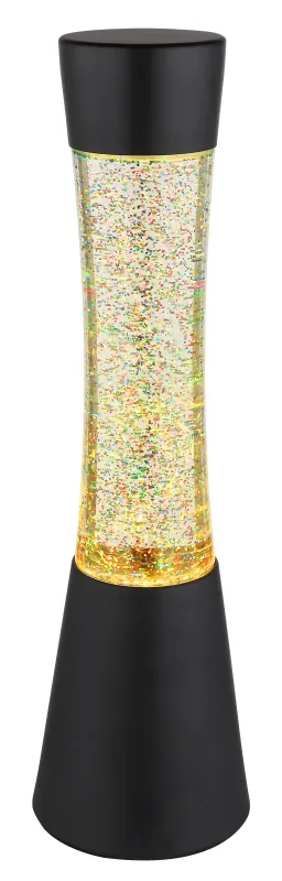 Sparkle Svart barnlampa från Globo Lighting - Den mattsvarta designen i aluminium ramar in den klara glassk&auml;rmen, som sprider ljuset mjukt och skapar en behaglig atmosf&auml;r.