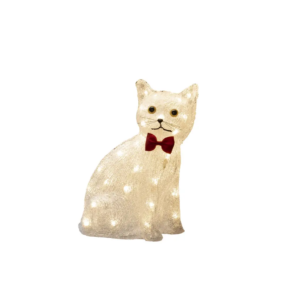 Sittande katt akryl Klar från Konstsmide - Charmig och lekfull &ndash; denna sittande katt i akryl sprider v&auml;rme med sina 40 varmvita LED-ljus.