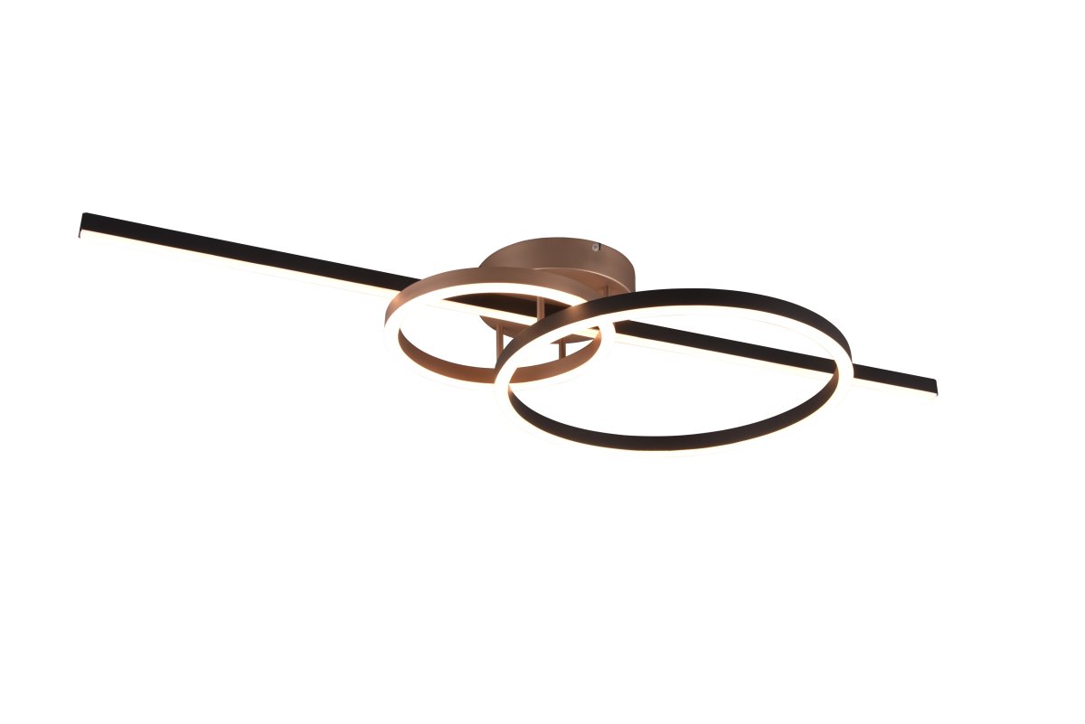 Montilla 100cm Brun plafond från Trio Lighting - Med nattljus, minnesfunktion och fj&auml;rrkontroll erbjuder den maximal bekv&auml;mlighet.