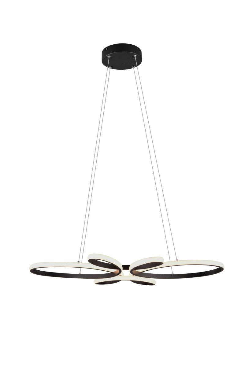 Fly 83cm Svart taklampa från Trio Lighting - Takpendeln Fly kombinerar modern design med funktionell belysning och blir en stilfull mittpunkt i matsalen.