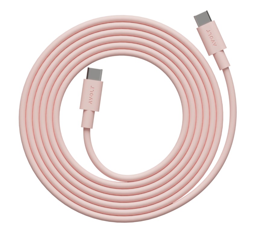 Cable 1 USB C to USB C Charging Cable, 2m Rosa från Avolt - Cable 1 USB-C till USB-C fr&aring;n Avolt kombinerar kraftfull laddning med stilren skandinavisk design.