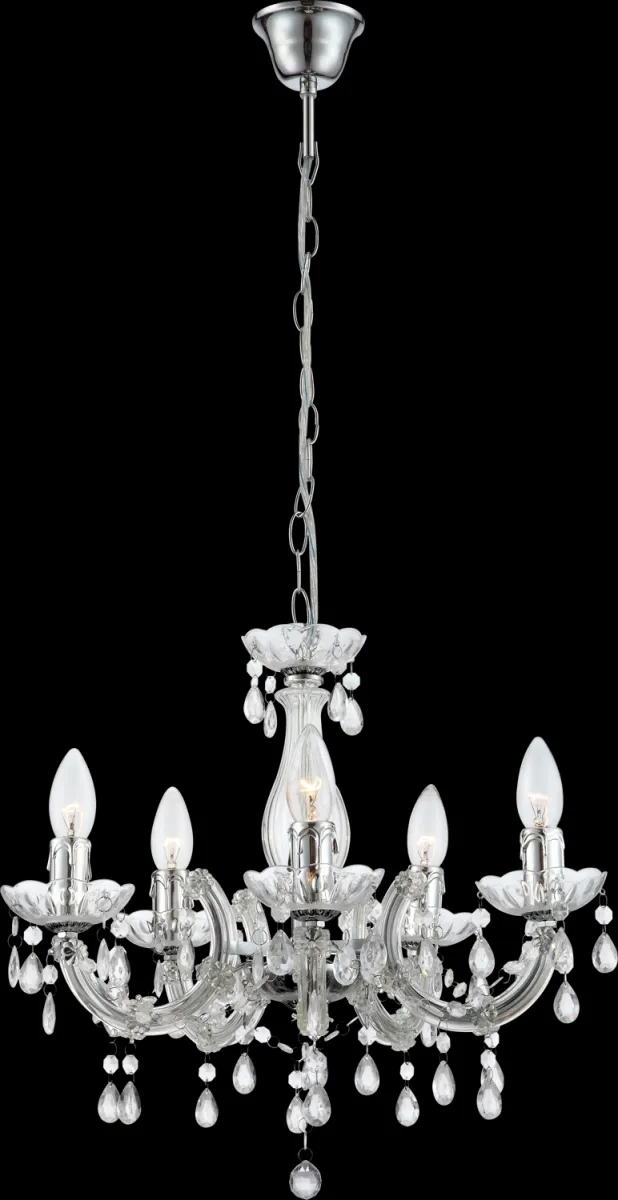 Cuimbra Ø45 Krom kristall från Globo Lighting - Med sina krompl&auml;terade detaljer och klarglas skapar den en lyxig glans och en stilfull atmosf&auml;r.