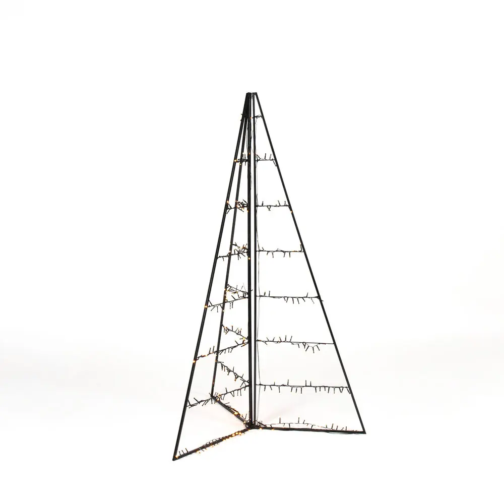 Metalldekoration pyramid 150cm Svart från Konstsmide - Med 279 varma amberf&auml;rgade LED-lampor sprider den ett elegant sken och skapar en magisk atmosf&auml;r.