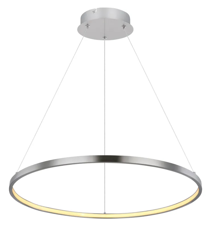 Ralph Ø60 Nickel taklampa från Globo Lighting - Den moderna, runda takpendeln Ralph i matt nickel &auml;r en stilren blickf&aring;ngare i ditt hem.