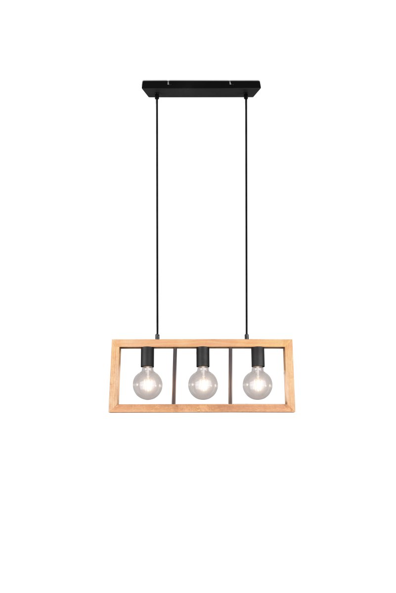 Agra 60cm Trä taklampa från Trio Lighting - Med sin stilrena form s&auml;tter Agra vackra ljusaccenter och passar perfekt i moderna inredningar d&auml;r design och trivsel g&aring;r hand i hand.