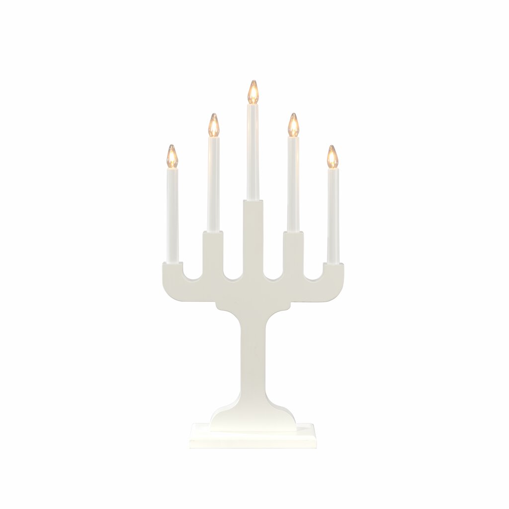 Elljusstake 5ljus Vit från Konstsmide - Perfekt f&ouml;r advent och jul, men lika fin &aring;ret runt i ett tidl&ouml;st hem.