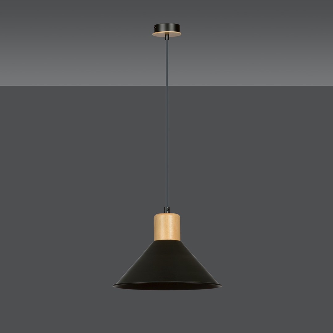 Rowen Ø25 Svart taklampa från Emibig Lighting - Rowen-lamporna har &ouml;ppna metallsk&auml;rmar som sprider ljuset effektivt &auml;ven i st&ouml;rre rum, medan de dekorativa tr&auml;detaljerna tillf&ouml;r b&aring;de v&auml;rme och ett blickf&aring;ng som f&aring;ngar uppm&auml;rksamheten.