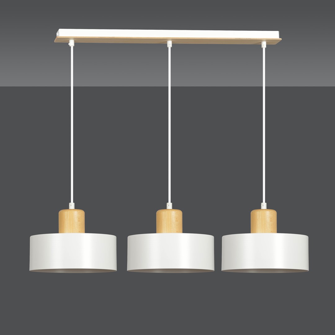 Torin 80cm Vit taklampa från Emibig Lighting - Torin &auml;r en modern serie taklampor med enkel form och stilren design &ndash; en modell som passar in i n&auml;stan alla typer av inredningar.
