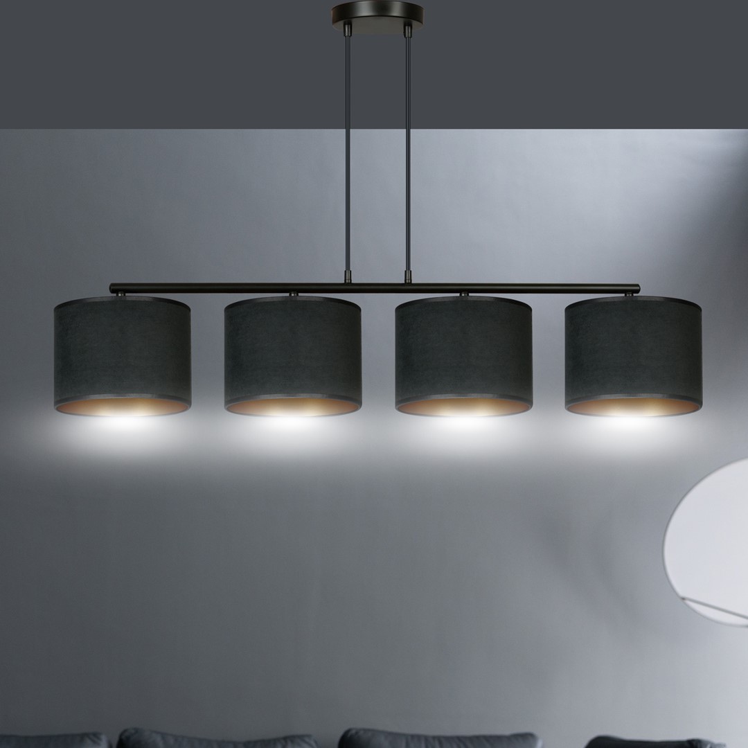 Hilde 100cm Svart taklampa från Emibig Lighting - Den enkla konstruktionen och den eleganta f&auml;rgskalan g&ouml;r Hilde till ett m&aring;ngsidigt val som sm&auml;lter in i m&aring;nga olika rum och stilar.