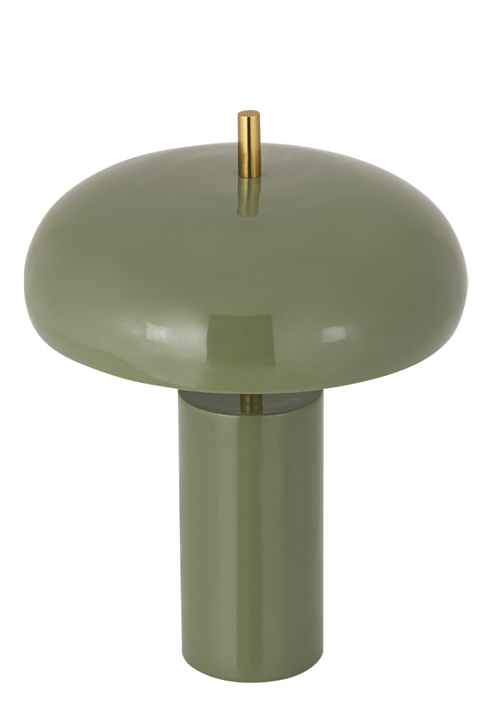 Lex 40cm Grön bordslampa från Alde & Lind - Lex &auml;r en modern bordslampa i metall med en dov gr&ouml;n f&auml;rg och h&ouml;gblank, emaljliknande finish.