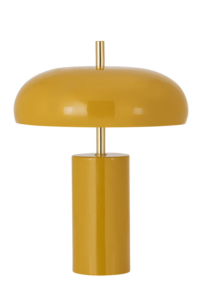 Lex 40cm Gul bordslampa från Alde & Lind - Lex &auml;r en modern bordslampa i metall med en senapsgul f&auml;rg och h&ouml;gblank, emaljliknande finish.