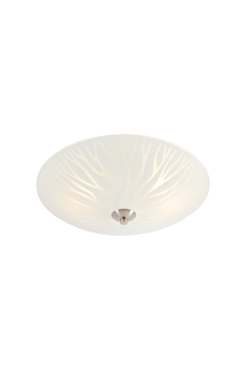 Perla Ø36 Vit plafond från Markslöjd - Stilren plafond i frostat glas med dekorativt m&ouml;nster.