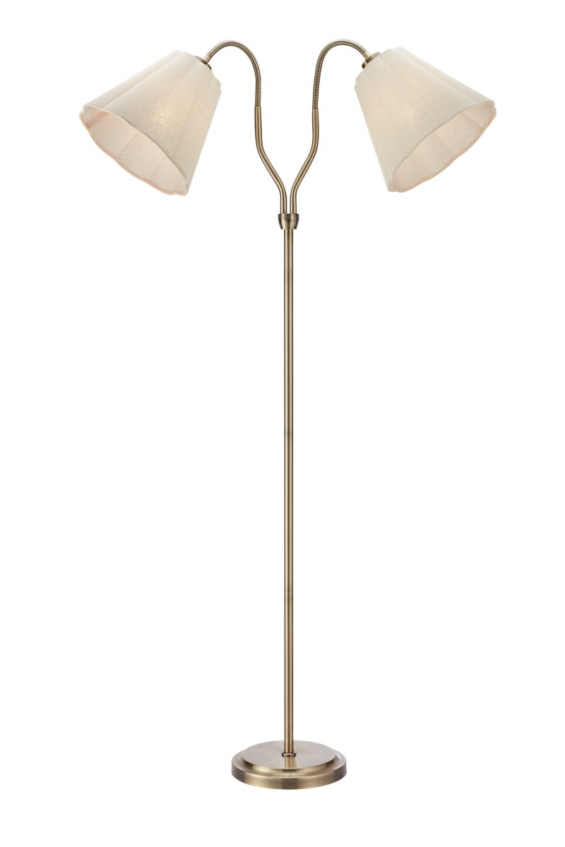 Veya 2 Antikmässing golvlampa från Markslöjd - Veya &auml;r en elegant golvlampa med tidl&ouml;s design och klassiska detaljer.