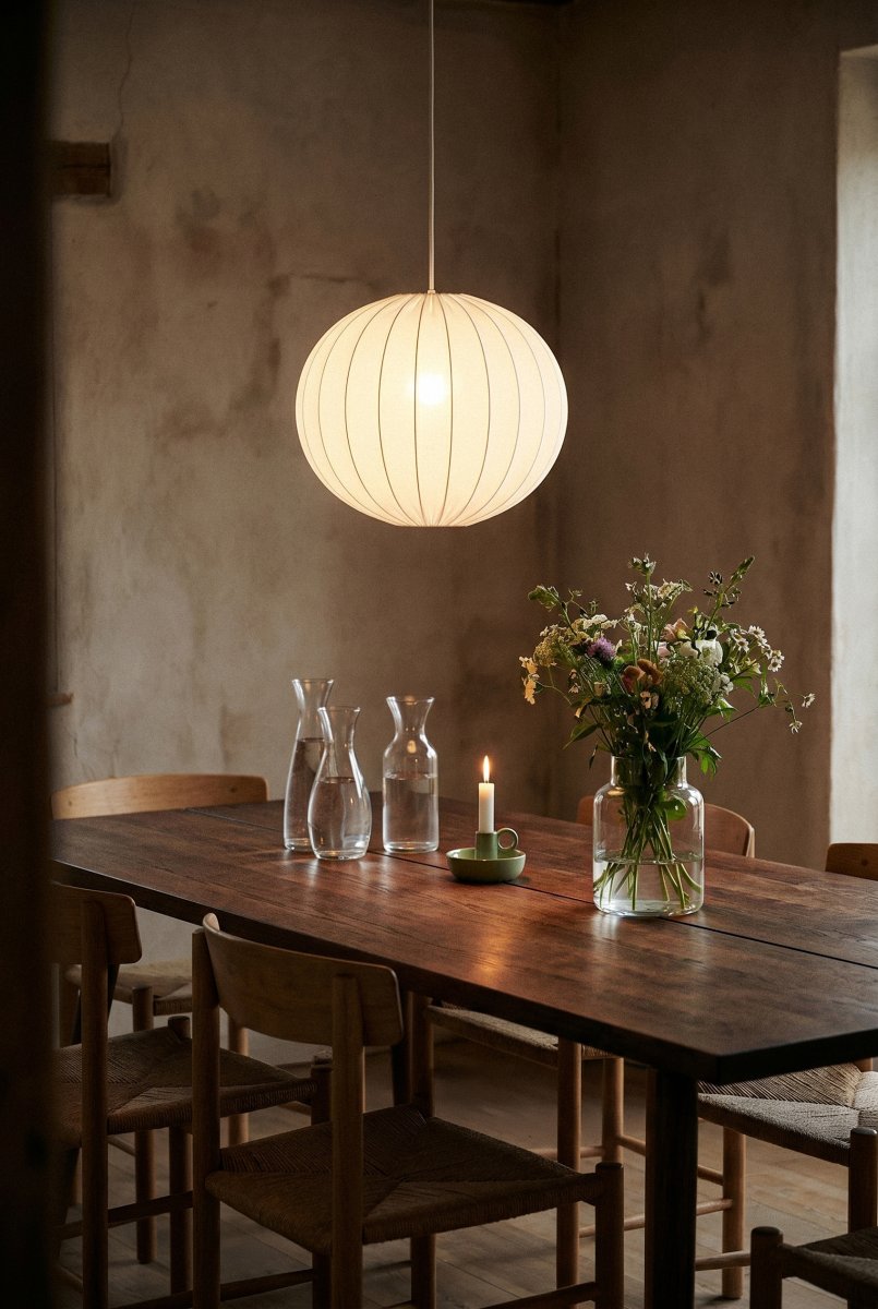 Solia Ø50 Vit taklampa från Markslöjd - Solia &auml;r en elegant pendel med en mjuk, rund form och ett stilrent skandinaviskt uttryck.