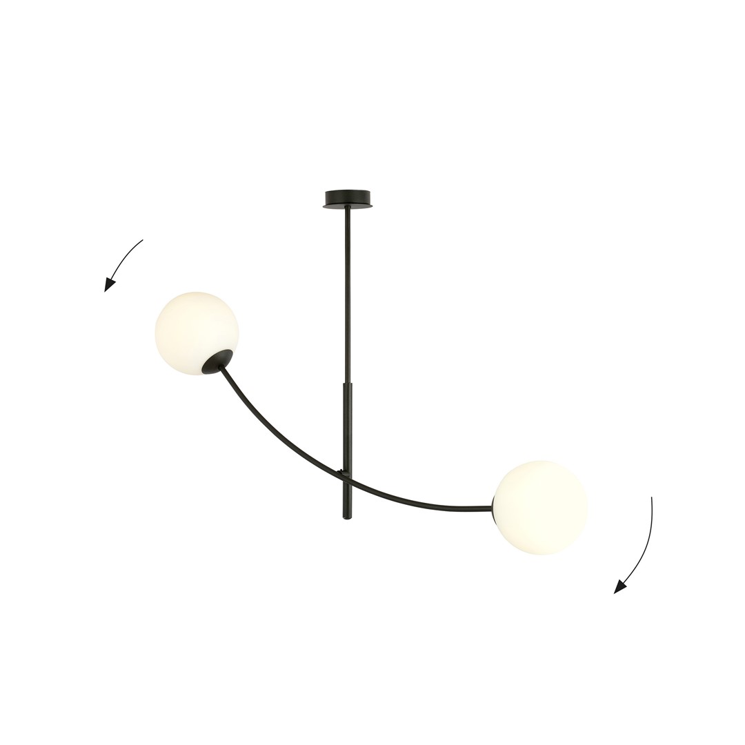 Hunter 83cm Svart/Vit taklampa från Emibig Lighting - Lampan g&ouml;r sig s&auml;rskilt bra ovanf&ouml;r ett bord eller en k&ouml;ks&ouml;, d&auml;r den skapar en unik och inbjudande atmosf&auml;r.