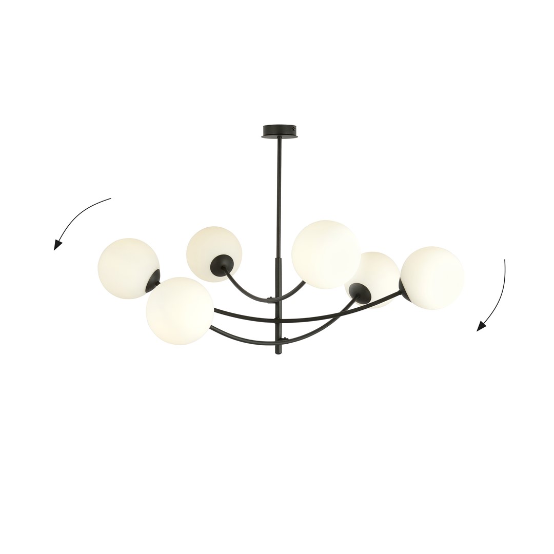 Hunter Ø90 Svart/Vit taklampa från Emibig Lighting - Lampan g&ouml;r sig s&auml;rskilt bra ovanf&ouml;r ett bord eller en k&ouml;ks&ouml;, d&auml;r den skapar en unik och inbjudande atmosf&auml;r.