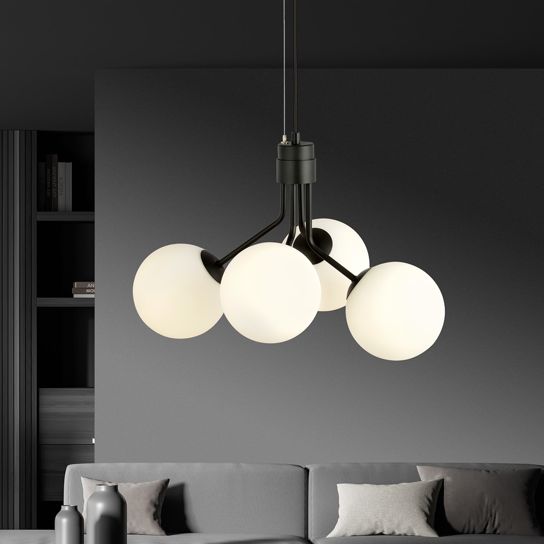 Nova Ø46 Vit taklampa från Emibig Lighting - Upph&auml;ngd ovanf&ouml;r ett bord eller en k&ouml;ks&ouml; skapar den en unik atmosf&auml;r i rummet.